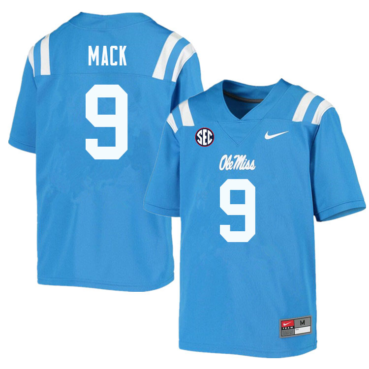 Brandon Mack Ole Miss Rebels NCAA Men's Powder Blue #9 Stitched Limited College Football Jersey CYJ5658UH